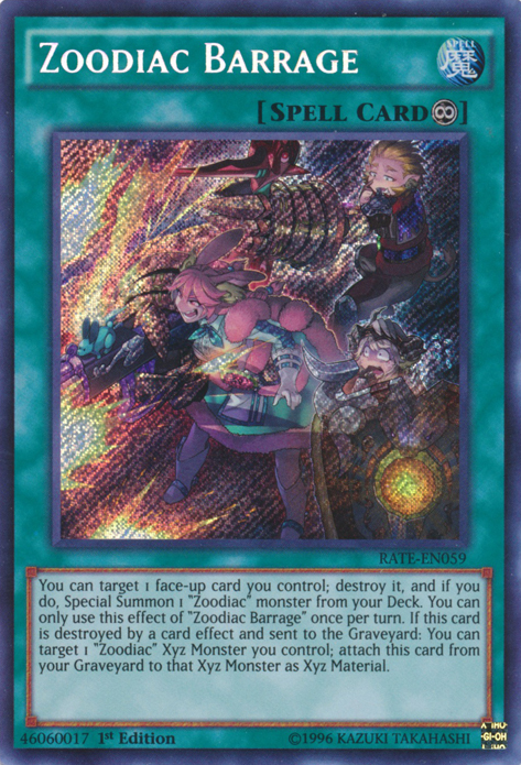 Zoodiac Barrage [RATE-EN059] Secret Rare | Deep Dive Games St. Marys