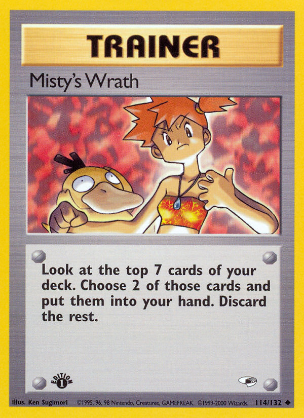 Misty's Wrath (114/132) [Gym Heroes 1st Edition] | Deep Dive Games St. Marys