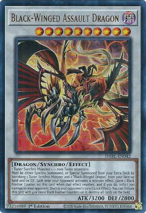 Black-Winged Assault Dragon [DABL-EN042] Ultra Rare | Deep Dive Games St. Marys