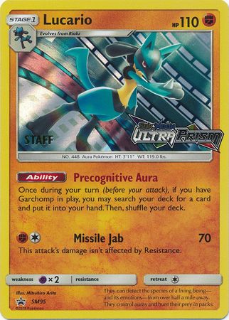 Lucario (SM95) (Staff Prerelease Promo) [Sun & Moon: Black Star Promos] | Deep Dive Games St. Marys