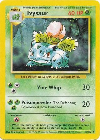 Ivysaur (30/102) [Base Set Unlimited] | Deep Dive Games St. Marys