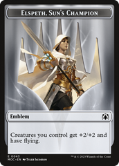 Warrior // Elspeth, Sun's Champion Emblem Double-Sided Token [March of the Machine Commander Tokens] | Deep Dive Games St. Marys