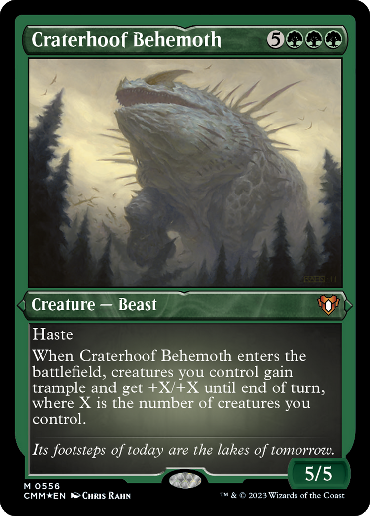 Craterhoof Behemoth (Foil Etched) [Commander Masters] | Deep Dive Games St. Marys