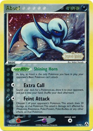 Absol (15/92) (Stamped) [EX: Legend Maker] | Deep Dive Games St. Marys