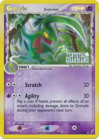 Grovyle (19/100) (Delta Species) (Stamped) [EX: Crystal Guardians] | Deep Dive Games St. Marys