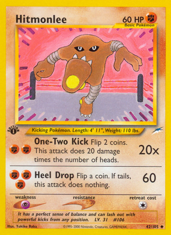 Hitmonlee (42/105) [Neo Destiny 1st Edition] | Deep Dive Games St. Marys