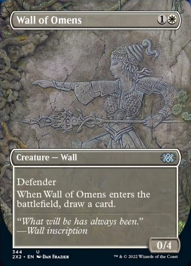 Wall of Omens (Borderless Alternate Art) [Double Masters 2022] | Deep Dive Games St. Marys