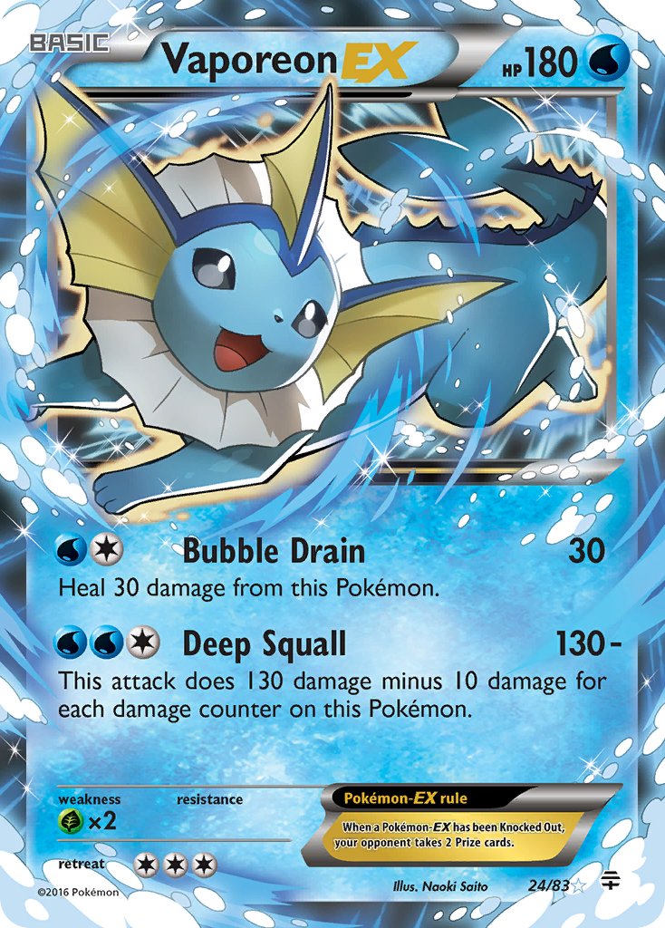 Vaporeon EX (24/83) [XY: Generations] | Deep Dive Games St. Marys