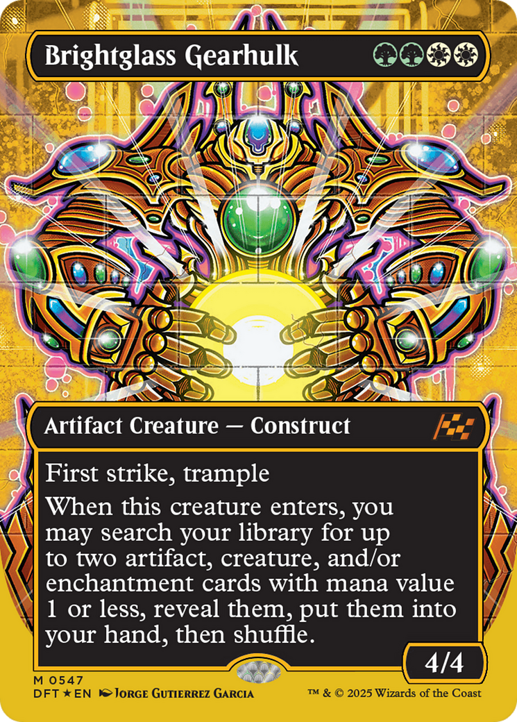 Brightglass Gearhulk (Borderless) (First-Place Foil) [Aetherdrift] | Deep Dive Games St. Marys