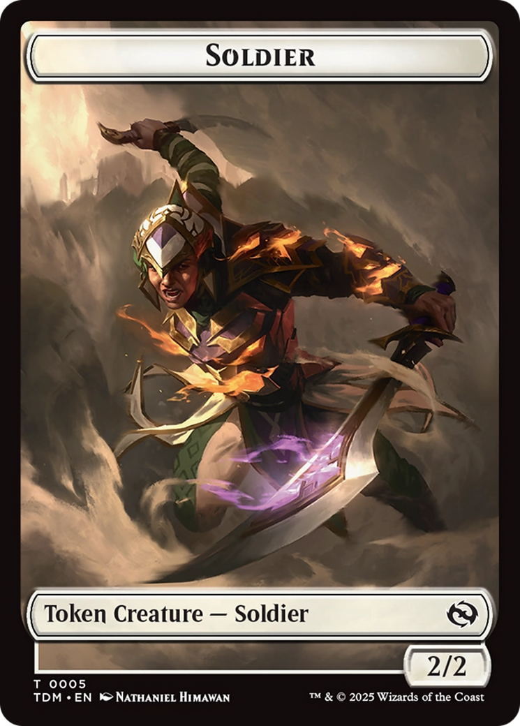 Solider (0004) // Solider (0005) Double-Sided Token [Tarkir: Dragonstorm Tokens] | Deep Dive Games St. Marys