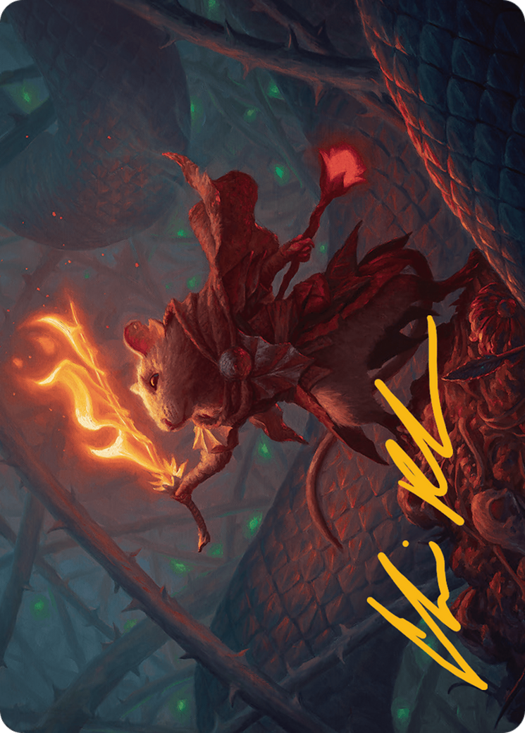 Emberheart Challenger Art Card (Gold-Stamped Signature) [Bloomburrow Art Series] | Deep Dive Games St. Marys