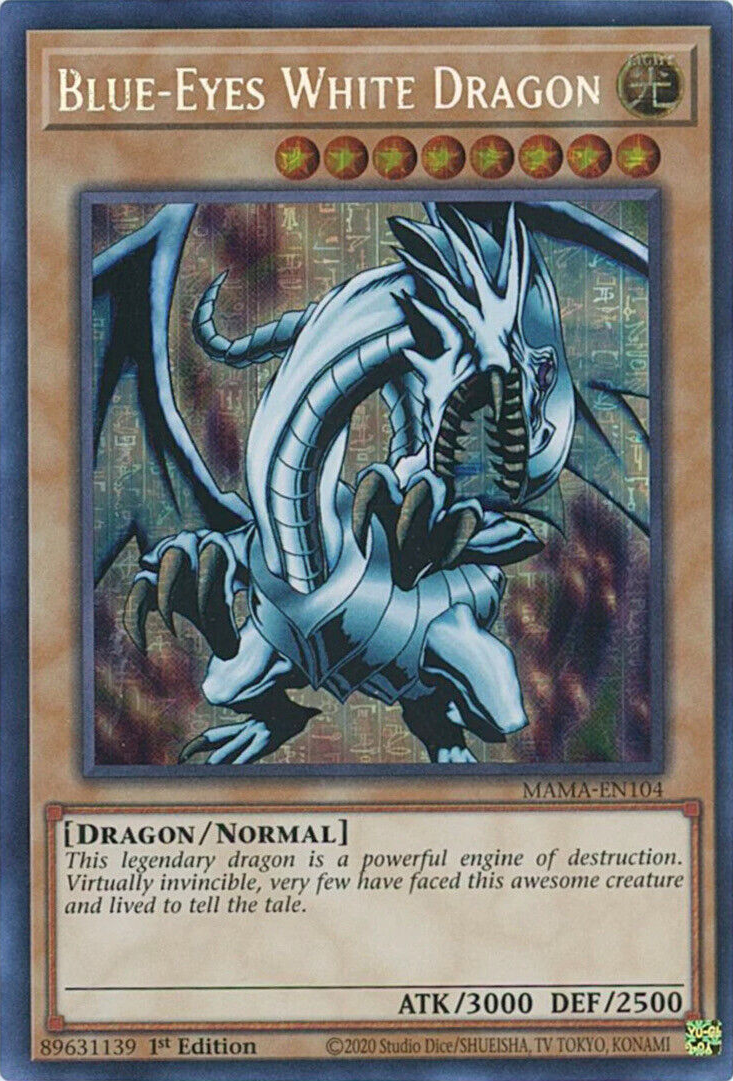 Blue-Eyes White Dragon [MAMA-EN104] Ultra Pharaoh's Rare | Deep Dive Games St. Marys