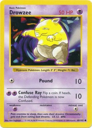 Drowzee (49/102) [Base Set Shadowless Unlimited] | Deep Dive Games St. Marys