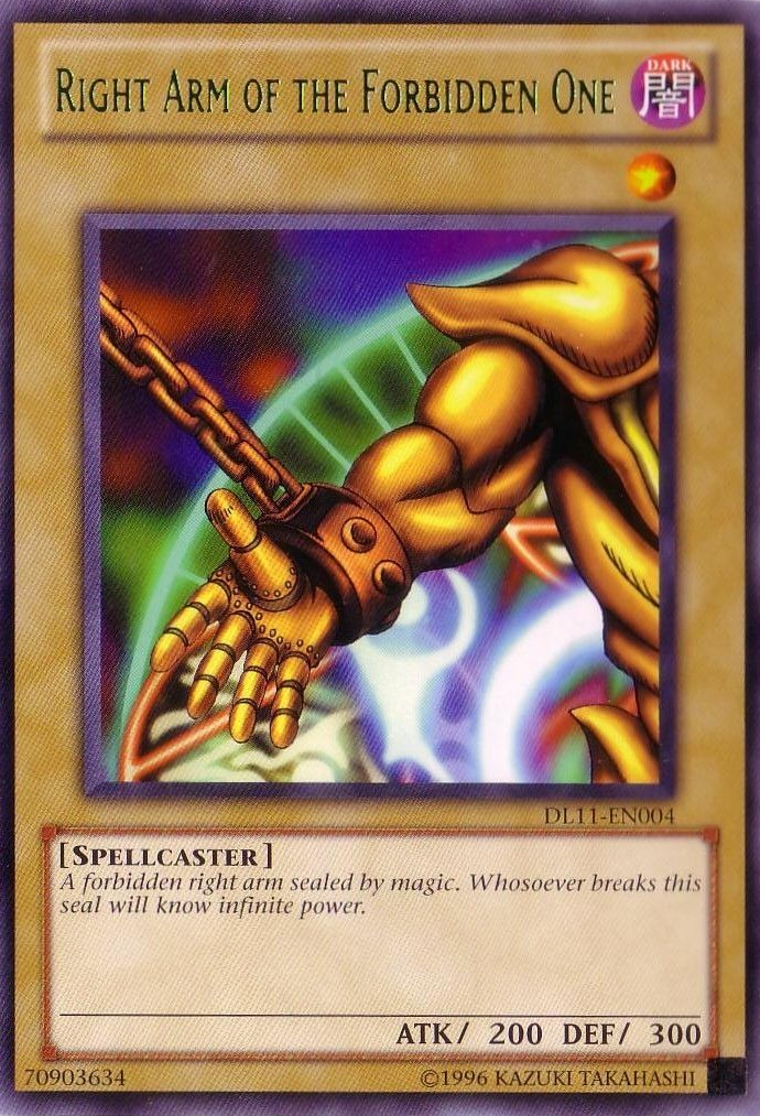 Right Arm of the Forbidden One (Green) [DL11-EN004] Rare | Deep Dive Games St. Marys