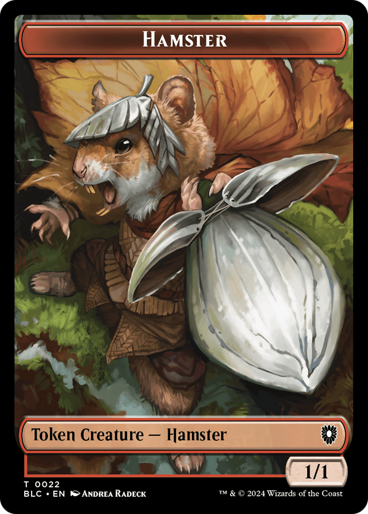 Hamster // Beast (024) Double-Sided Token [Bloomburrow Commander Tokens] | Deep Dive Games St. Marys