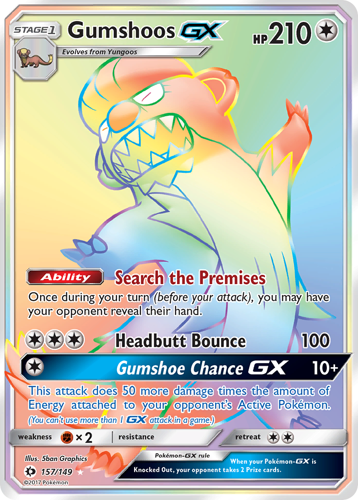 Gumshoos GX (157/149) [Sun & Moon: Base Set] | Deep Dive Games St. Marys