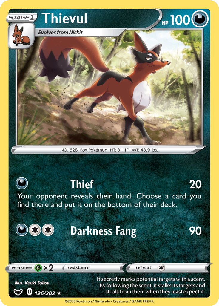 Thievul (126/202) [Sword & Shield: Base Set] | Deep Dive Games St. Marys