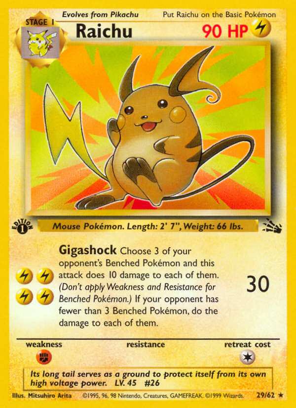 Raichu (29/62) [Fossil 1st Edition] | Deep Dive Games St. Marys