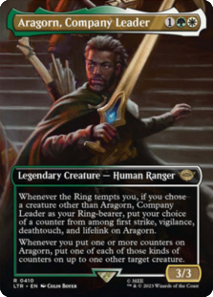 Aragorn, Company Leader (Borderless Alternate Art) [The Lord of the Rings: Tales of Middle-Earth] | Deep Dive Games St. Marys