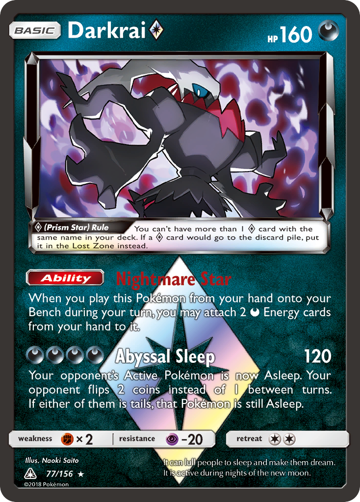 Darkrai (77/156) (Prism Star) [Sun & Moon: Ultra Prism] | Deep Dive Games St. Marys