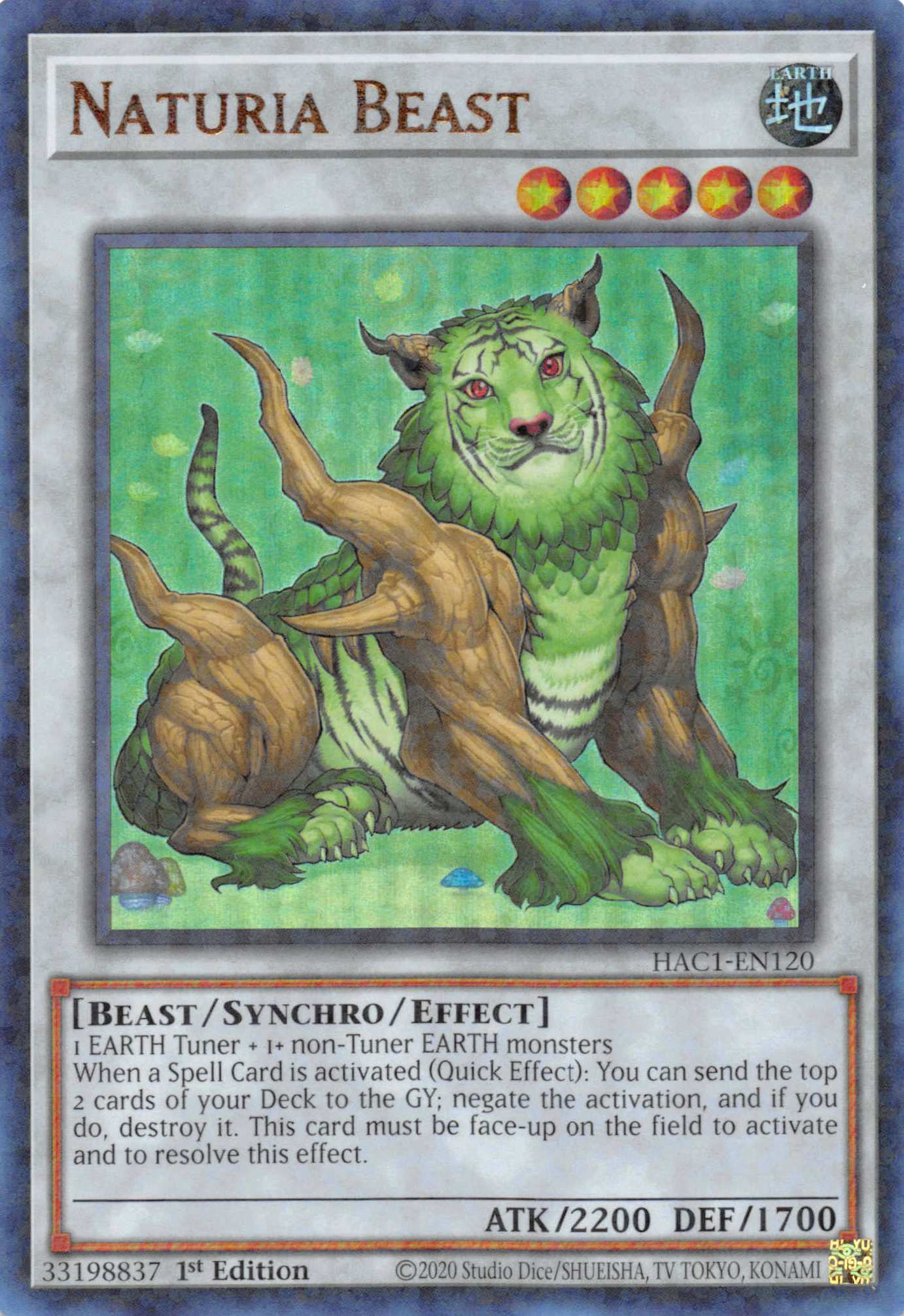 Naturia Beast (Duel Terminal) [HAC1-EN120] Parallel Rare | Deep Dive Games St. Marys