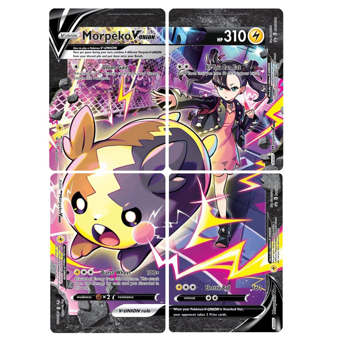 Morpeko V-Union (SWSH287-290) (Set of 4) [Sword & Shield: Black Star Promos] | Deep Dive Games St. Marys