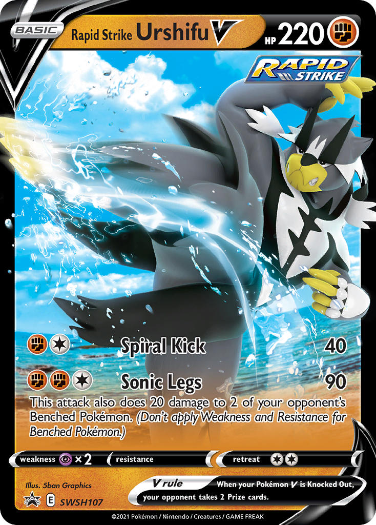 Rapid Strike Urshifu V (SWSH107) (Jumbo Card) [Sword & Shield: Black Star Promos] | Deep Dive Games St. Marys