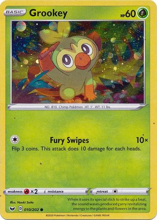 Grookey (010/202) (Cosmos Holo) [Sword & Shield: Base Set] | Deep Dive Games St. Marys