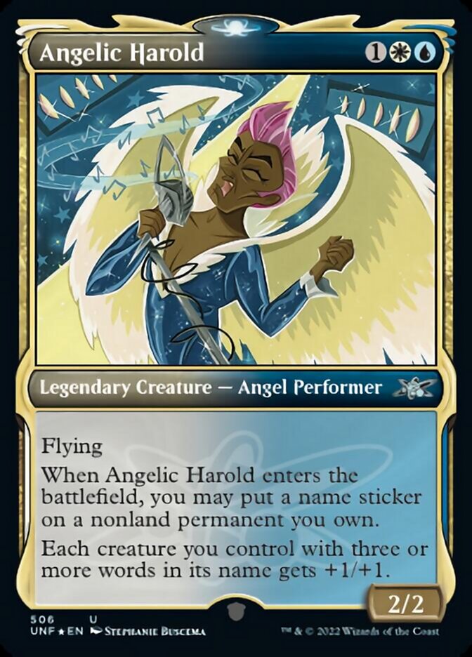 Angelic Harold (Showcase) (Galaxy Foil) [Unfinity] | Deep Dive Games St. Marys