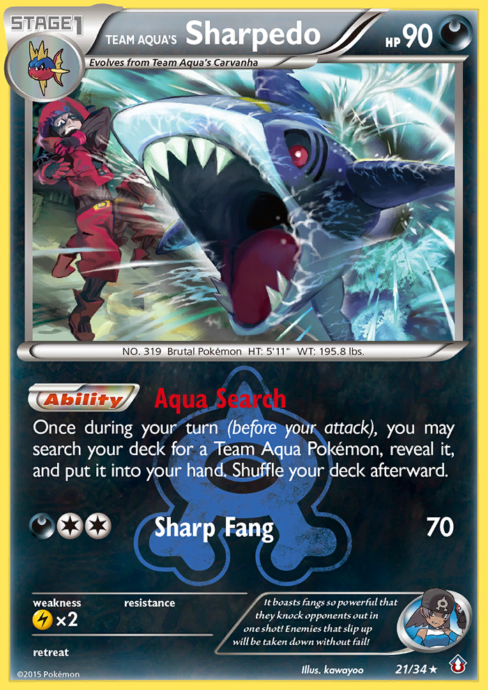 Team Aqua's Sharpedo (21/34) [XY: Double Crisis] | Deep Dive Games St. Marys