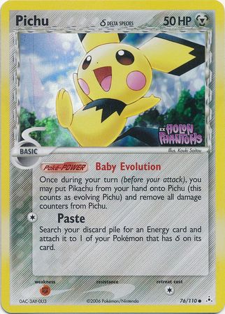 Pichu (76/110) (Delta Species) (Stamped) [EX: Holon Phantoms] | Deep Dive Games St. Marys