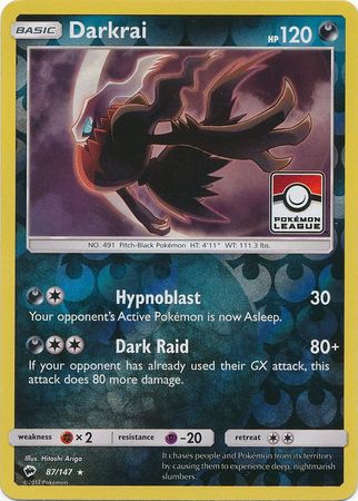 Darkrai (87/147) (League Promo) [Sun & Moon: Burning Shadows] | Deep Dive Games St. Marys