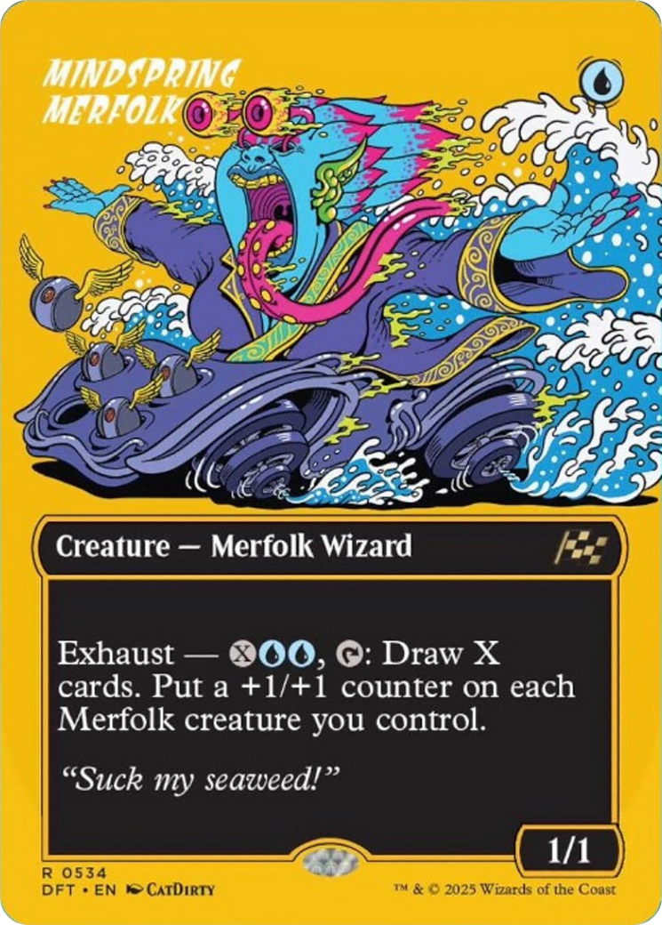 Mindspring Merfolk (Borderless) (First-Place Foil) [Aetherdrift] | Deep Dive Games St. Marys