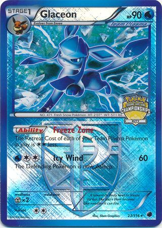 Glaceon (23/116) (City Championship Promo) [Black & White: Plasma Freeze] | Deep Dive Games St. Marys