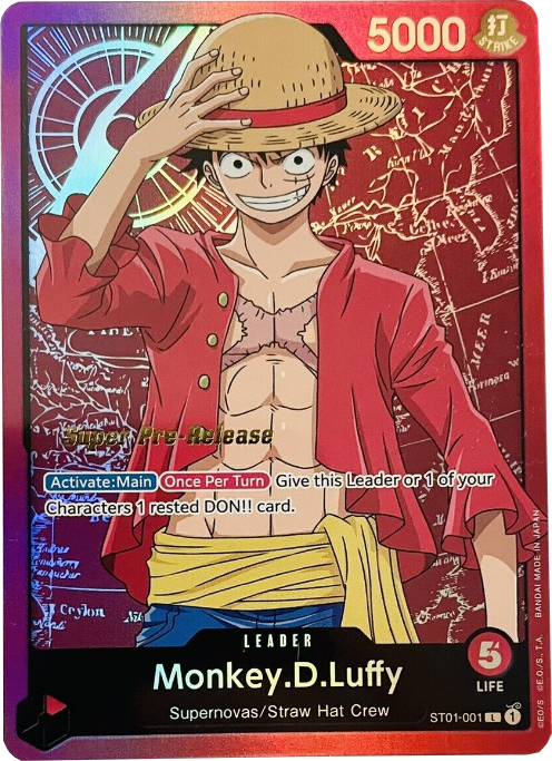 Monkey.D.Luffy (001) [Super Pre-Release Starter Deck: Straw Hat Crew] | Deep Dive Games St. Marys