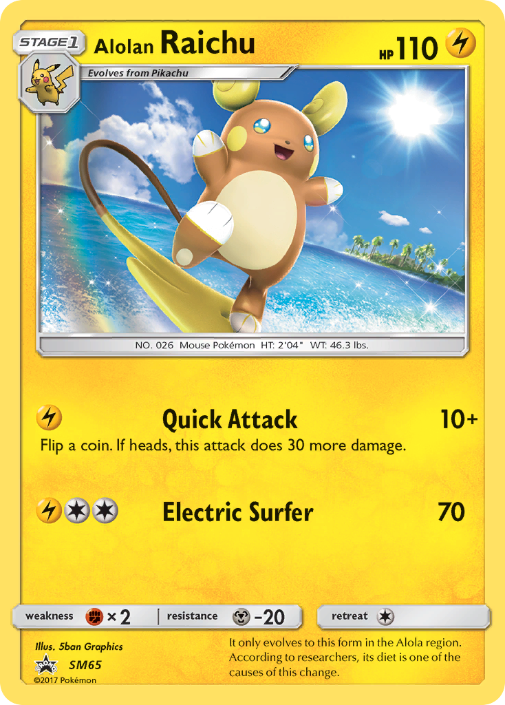 Alolan Raichu (SM65) [Sun & Moon: Black Star Promos] | Deep Dive Games St. Marys