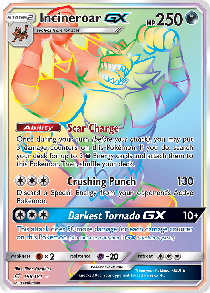 Incineroar GX (188/181) [Sun & Moon: Team Up] | Deep Dive Games St. Marys