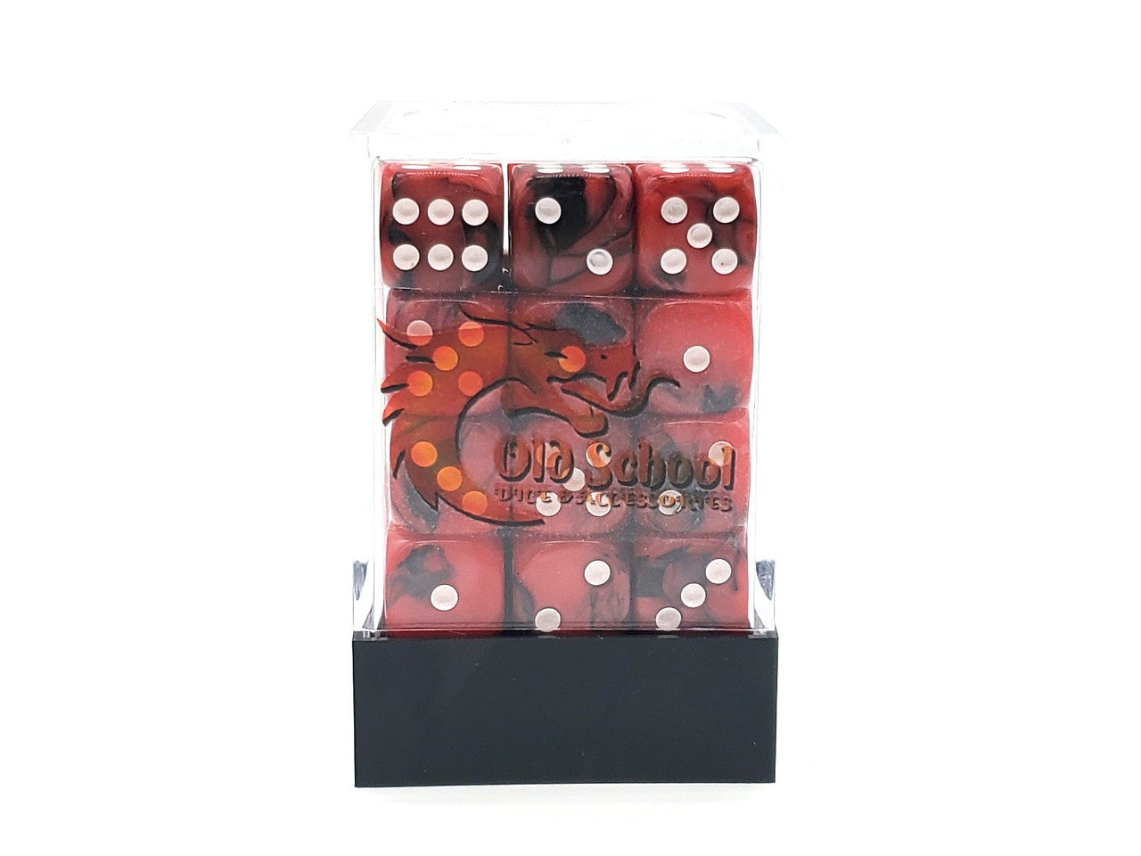 Old School 36ct 12mm D6 Dice Set: Vorpal - Red & Black | Deep Dive Games St. Marys