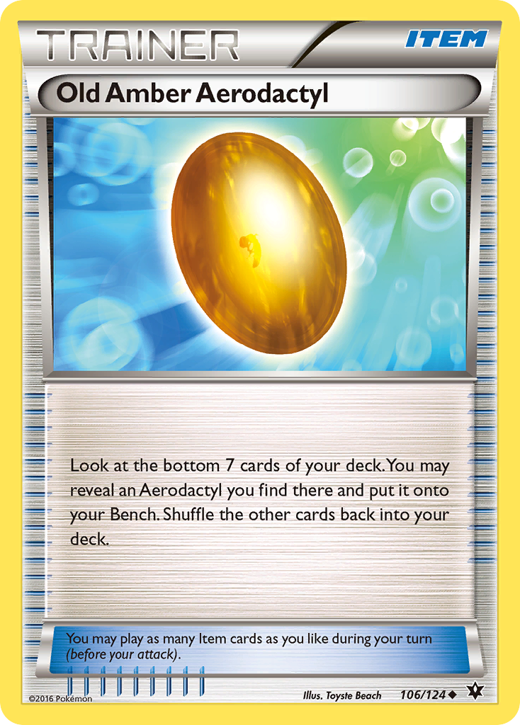 Old Amber Aerodactyl (106/124) [XY: Fates Collide] | Deep Dive Games St. Marys
