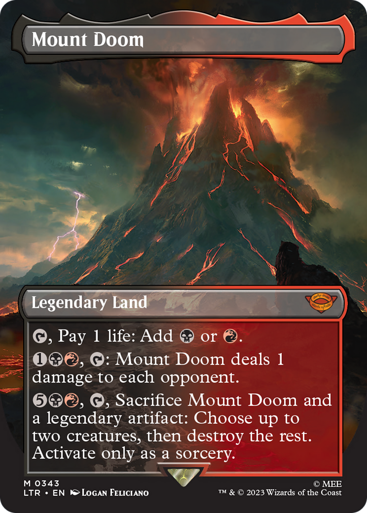 Mount Doom (Borderless Alternate Art) [The Lord of the Rings: Tales of Middle-Earth] | Deep Dive Games St. Marys