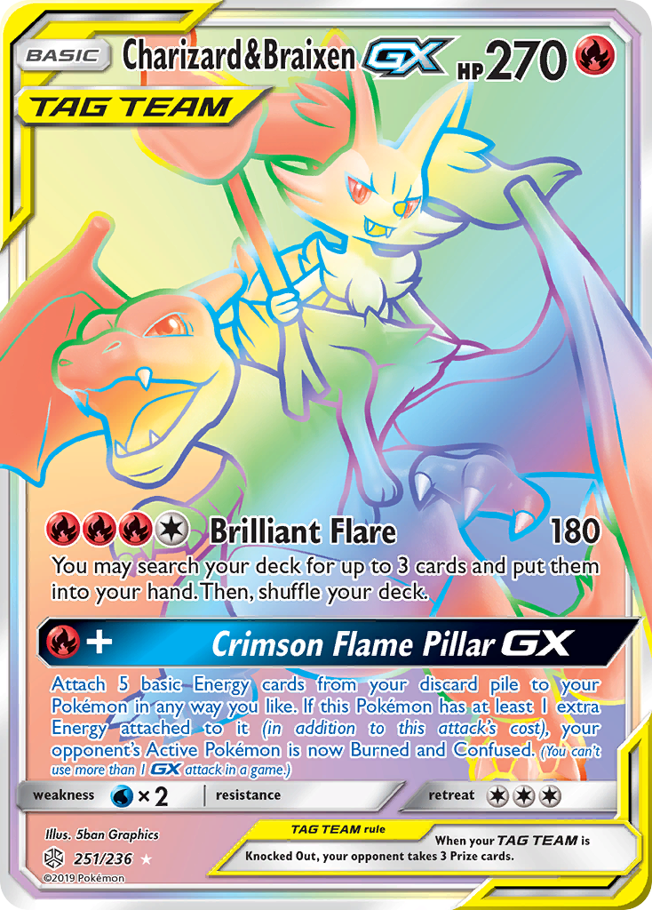 Charizard & Braixen GX (251/236) [Sun & Moon: Cosmic Eclipse] | Deep Dive Games St. Marys