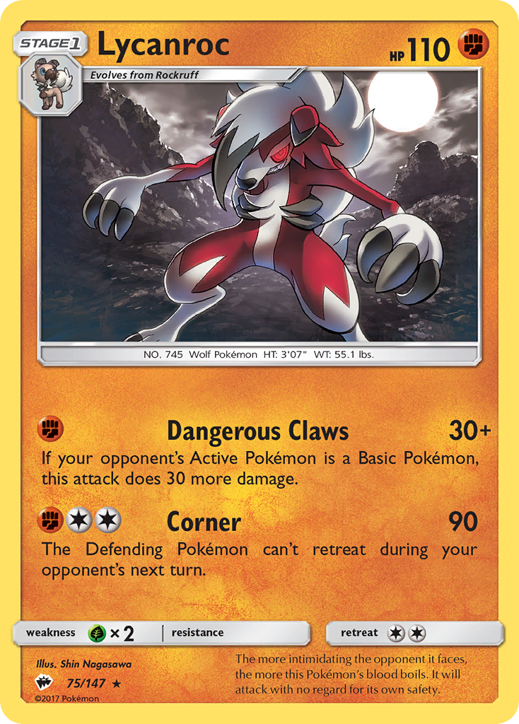 Lycanroc (75/147) [Sun & Moon: Burning Shadows] | Deep Dive Games St. Marys