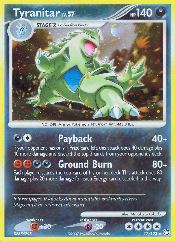 Tyranitar (17/123) [Diamond & Pearl: Mysterious Treasures] | Deep Dive Games St. Marys