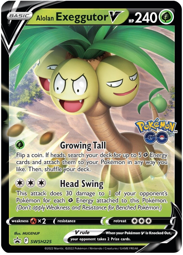 Alolan Exeggutor V (SWSH225) (Jumbo Card) [Sword & Shield: Black Star Promos] | Deep Dive Games St. Marys