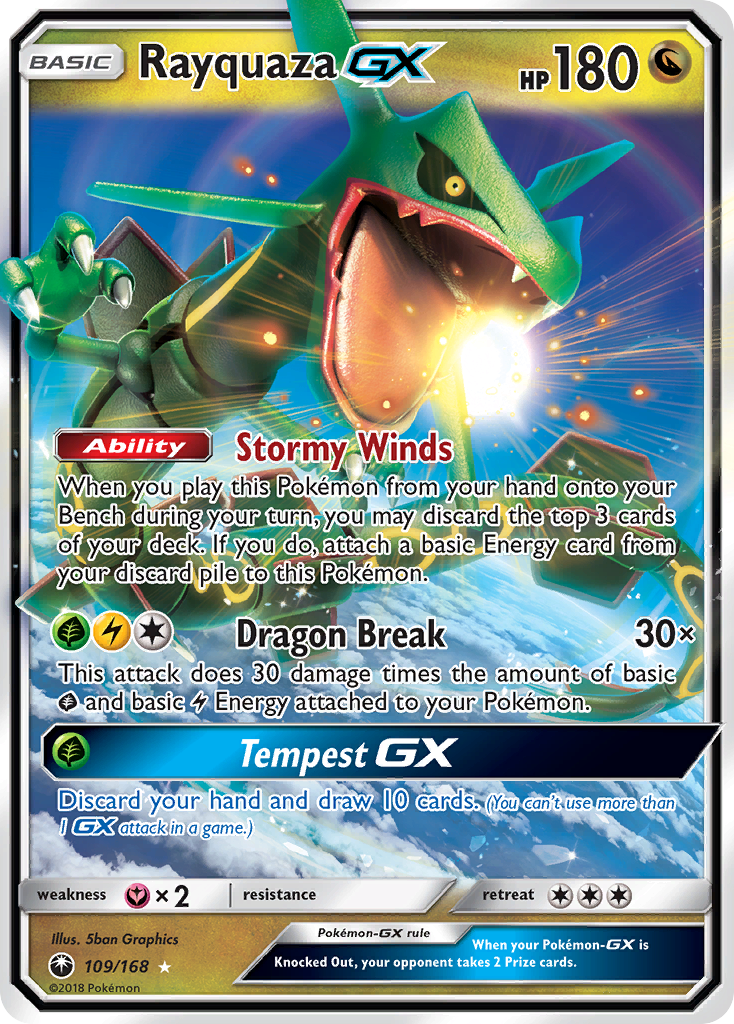 Rayquaza GX (109/168) [Sun & Moon: Celestial Storm] | Deep Dive Games St. Marys