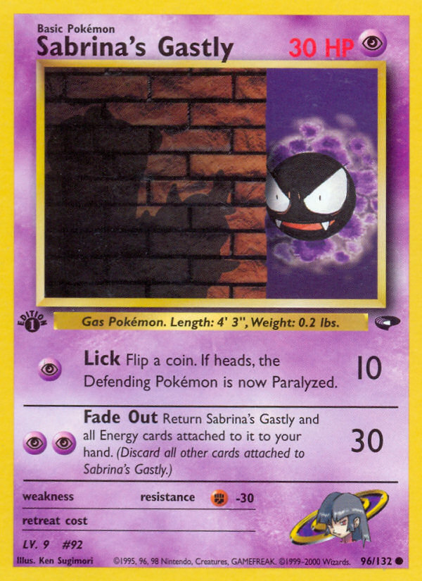 Sabrina's Gastly (96/132) [Gym Challenge 1st Edition] | Deep Dive Games St. Marys