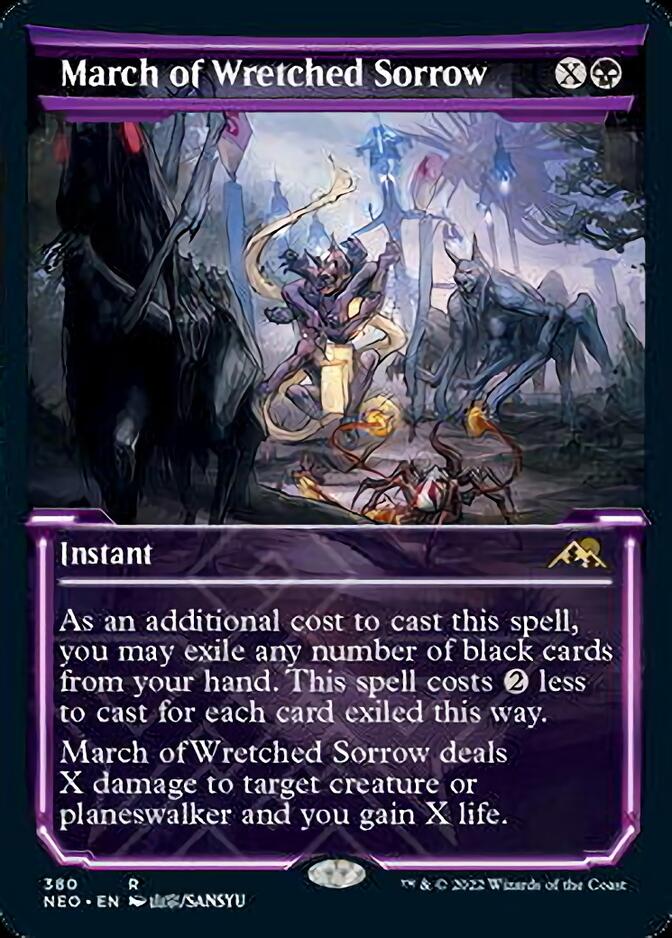 March of Wretched Sorrow (Showcase Soft Glow) [Kamigawa: Neon Dynasty] | Deep Dive Games St. Marys