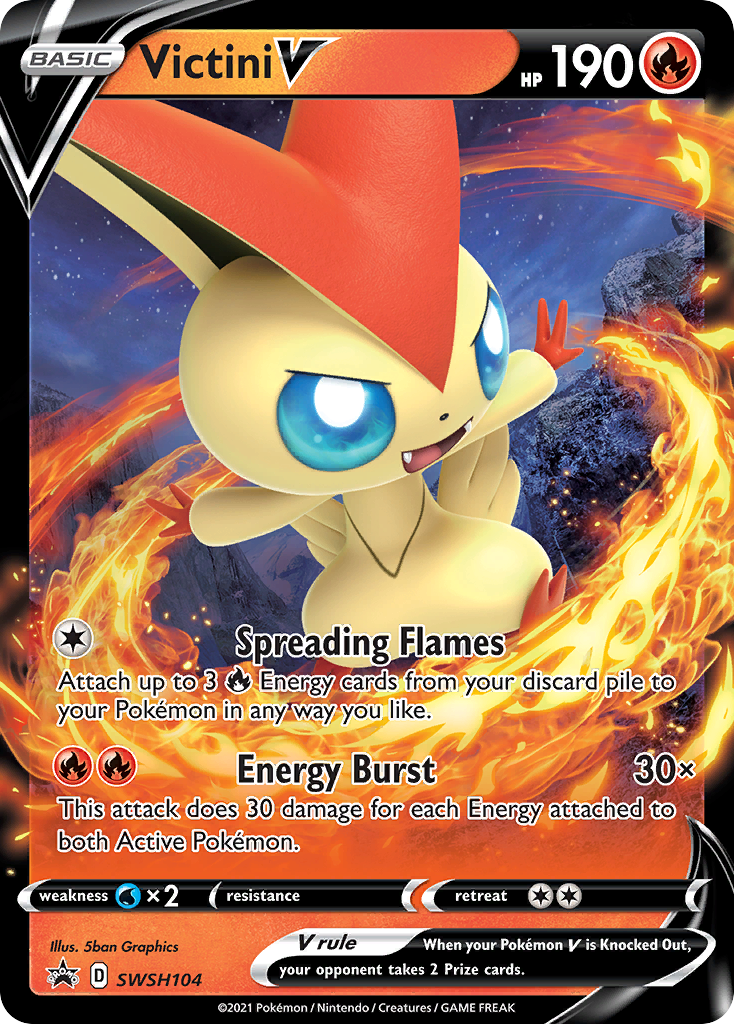 Victini V (SWSH104) [Sword & Shield: Black Star Promos] | Deep Dive Games St. Marys