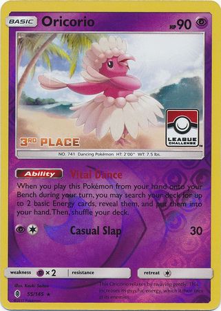 Oricorio (55/145) (League Promo 3rd Place) [Sun & Moon: Guardians Rising] | Deep Dive Games St. Marys