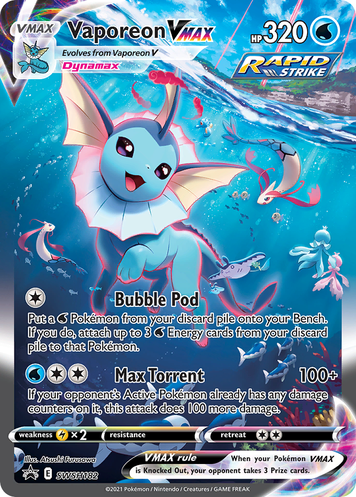 Vaporeon VMAX (SWSH182) (Jumbo Card) [Sword & Shield: Black Star Promos] | Deep Dive Games St. Marys